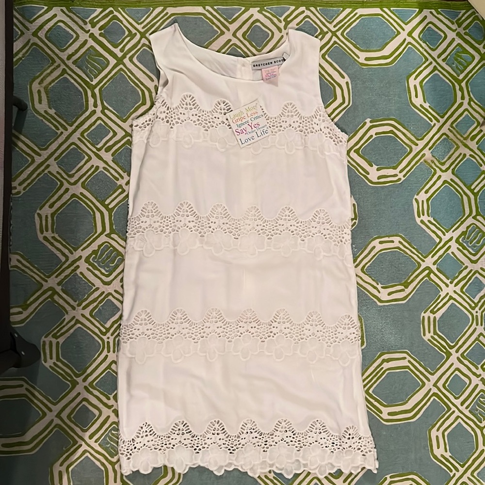 NWT Gretchen Scott WHITE DRESS